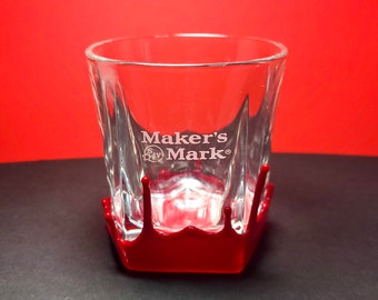 Large Makers Mark Dipped Whiskey Rocks Glass | Ideal Gift for Bourbon Lovers