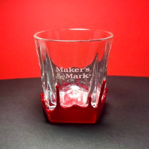 Large Makers Mark Dipped Whiskey Rocks Glass | Ideal Gift for Bourbon Lovers