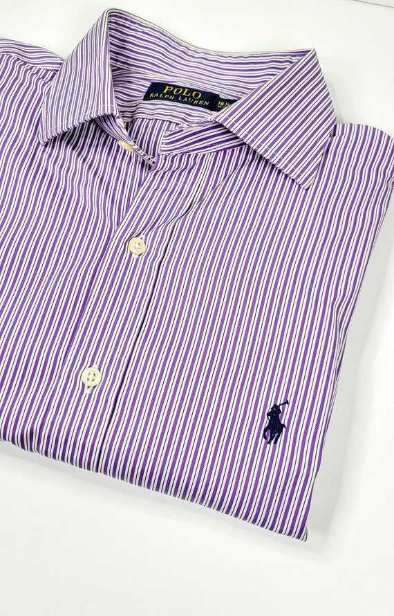 ralph lauren purple dress shirt Ralph Lauren Purple Label Plaid Print Long Sleeve Dress Shirt - Purple Dress Shirts, Clothing - RLPLB82391