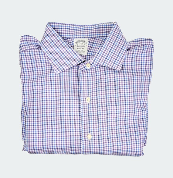 Brooks Brothers Checkered Dress Shirt: 100% Supima Cotton, Regent Fit  (17-35) - Etsy