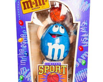 Vintage Big Blue M&ms Candy Dispenser Basketball Rare Plastic