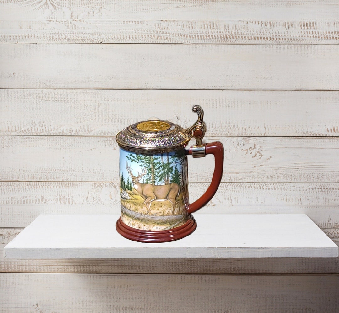 Beer Tankard With Lid Hunting Gift for Men Etsy