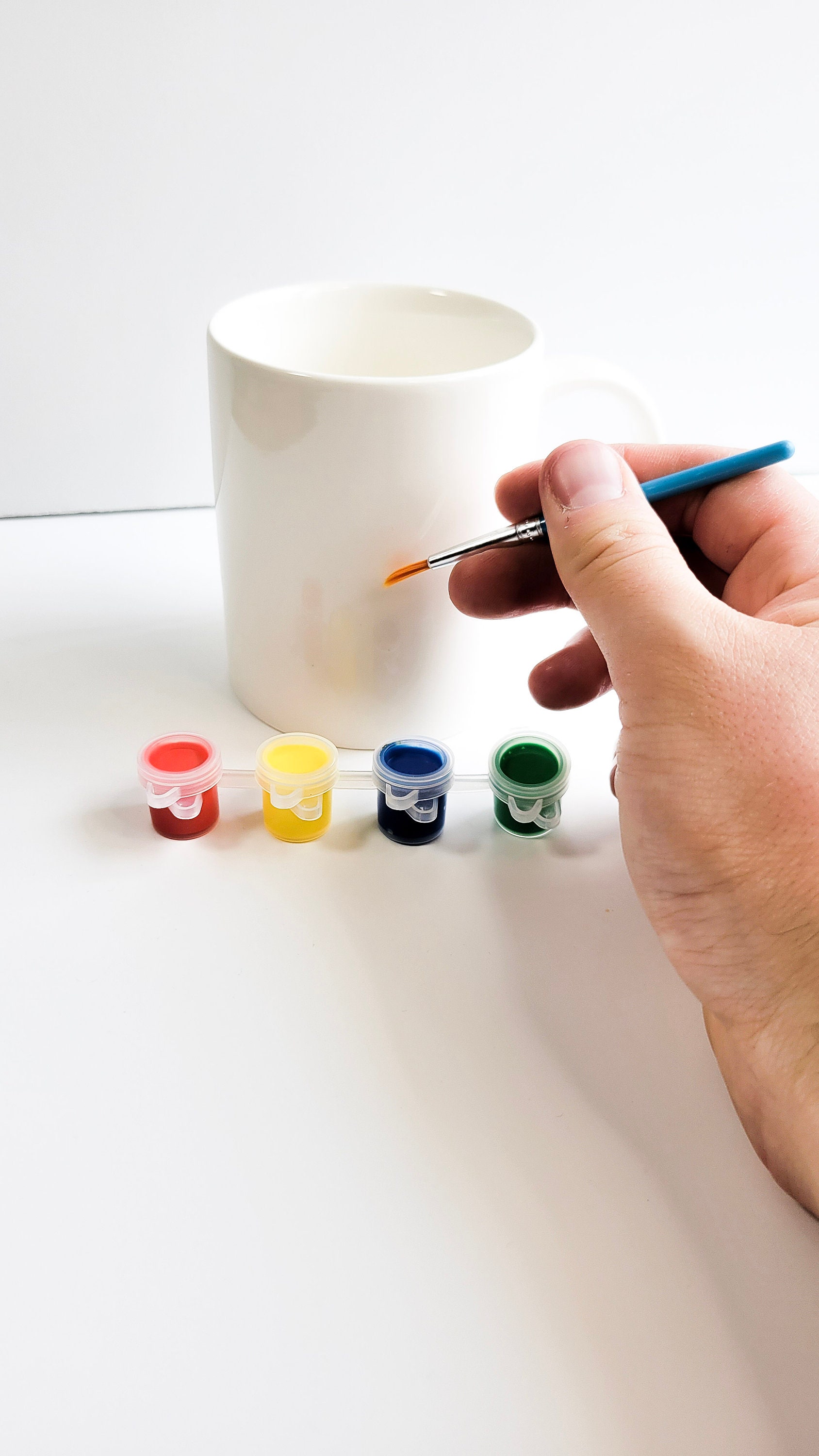 DIY Kit Paint Your Own Coffee Mug Includes Mug, Paints, Brush, and
