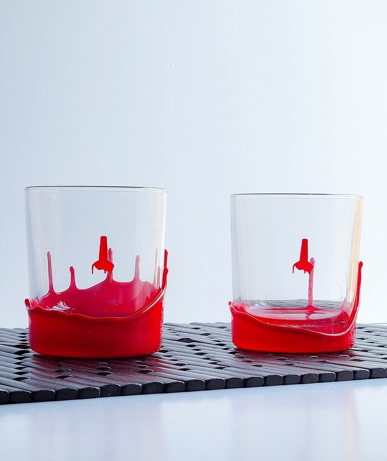 Red Makers Mark Etched Wax Dipped Glass Christmas Gift Ideas Etsy