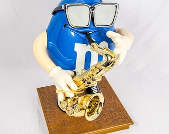 Blue M&M Playing Saxophone Character Candy Dispensers | Gift for
