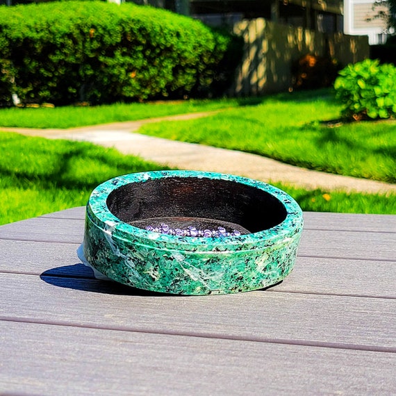 Emerald Green Marble Jewelry Box for Girls Gem