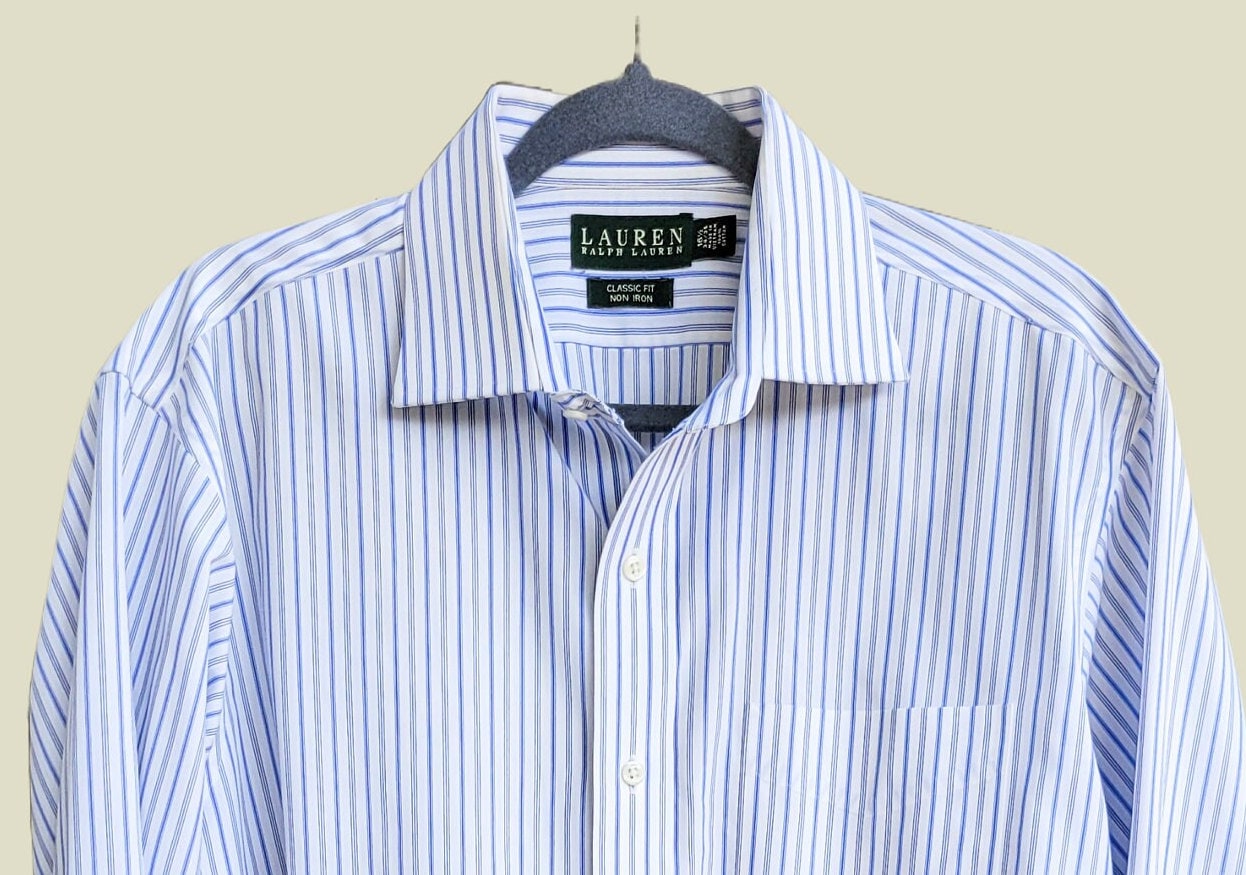 ralph lauren non iron dress shirts Lauren Ralph Lauren Blue Stretch Non Iron Shirt