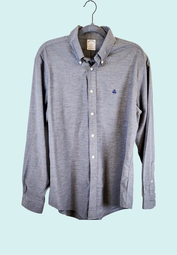 brooks brothers long sleeve dress shirt Men's Magnetic Brooks Brothers x MagnaReady Stretch Long Sleeve White Button-Down Collar - Size Small - Parkinson's Adaptive Clothing