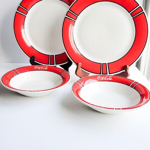 Throwback Plate Retro Coca-cola Dinner Plates and Soup Bowl Set | 90s Throwback Plates ...