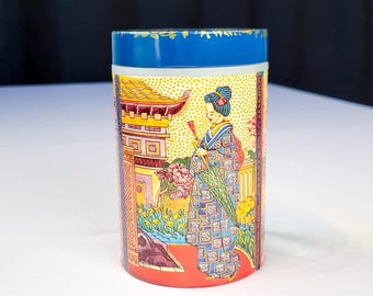 Chinese Tea Tin Caddy: Asian Oriental Design, Tea Storage
