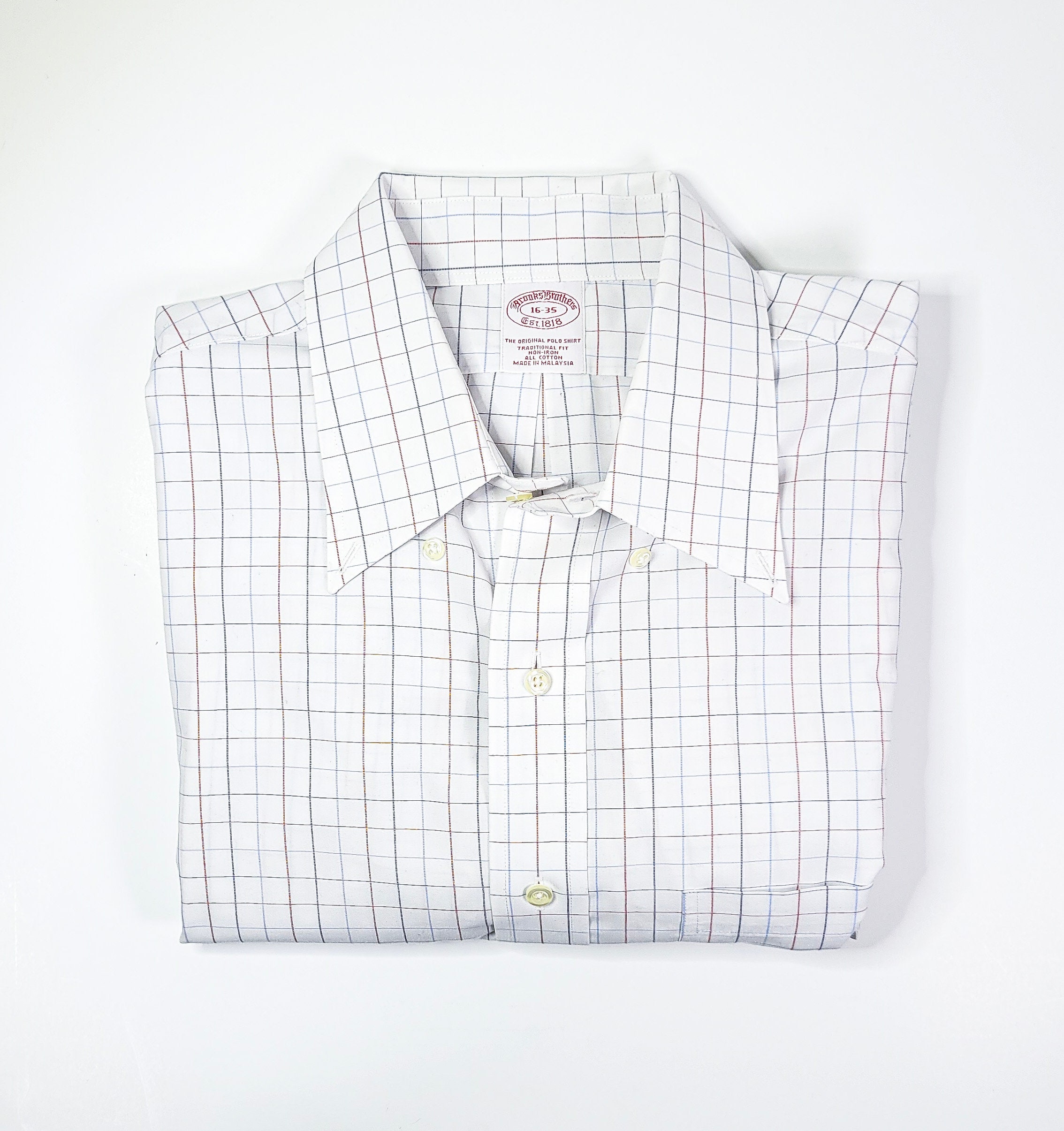 Brooks Brothers Checkered Dress Shirt: Men's White Cotton Button Down  (large) - Etsy Denmark