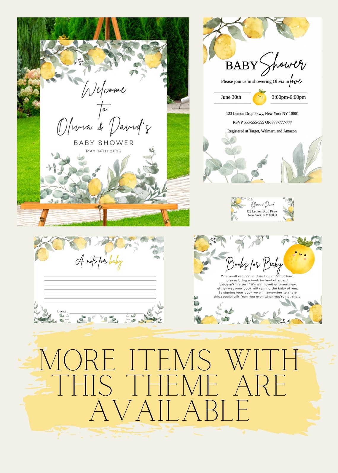 Editable Lemon Themed Water Bottle Label - Etsy