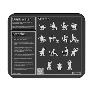 Desk Life Necessities Mouse Pad, Employee Coworker Christmas Gift, Desk Stretches, Drink Water Reminder, Gift For Boss, Gift For Employees