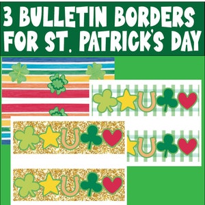 March St. Patrick&#39;s Day Bulletin Borders set of 3