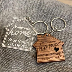 Personalized Realtor Closing Gift Key Chains - Custom Home Keychains for New Homeowners - Housewarming Gift