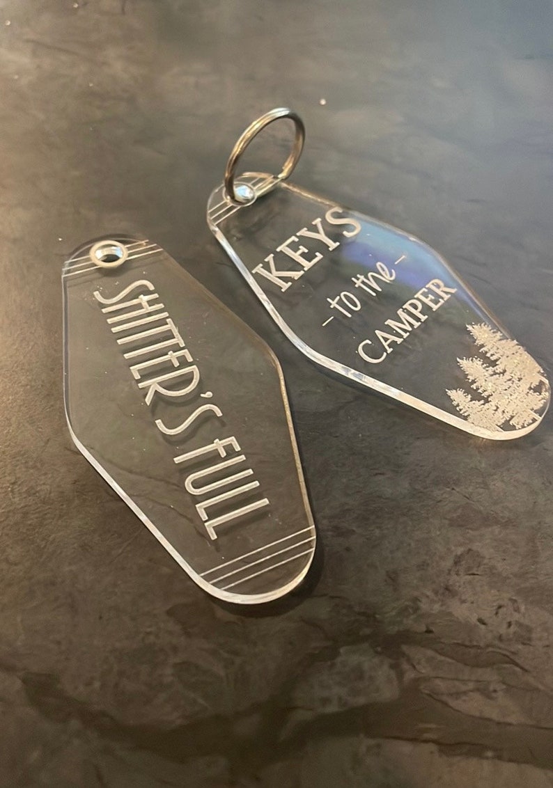 Engraved Acrylic Camping Keychain Custom Camping Keychain Etsy
