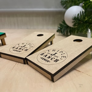 Miniature Cornhole Boards | Bean bag Toss | Game Night Elf Accessories - Christmas Elf Props - Elf Games - Personalized