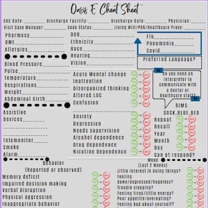 Oasis E Cheat Sheet for Home Health