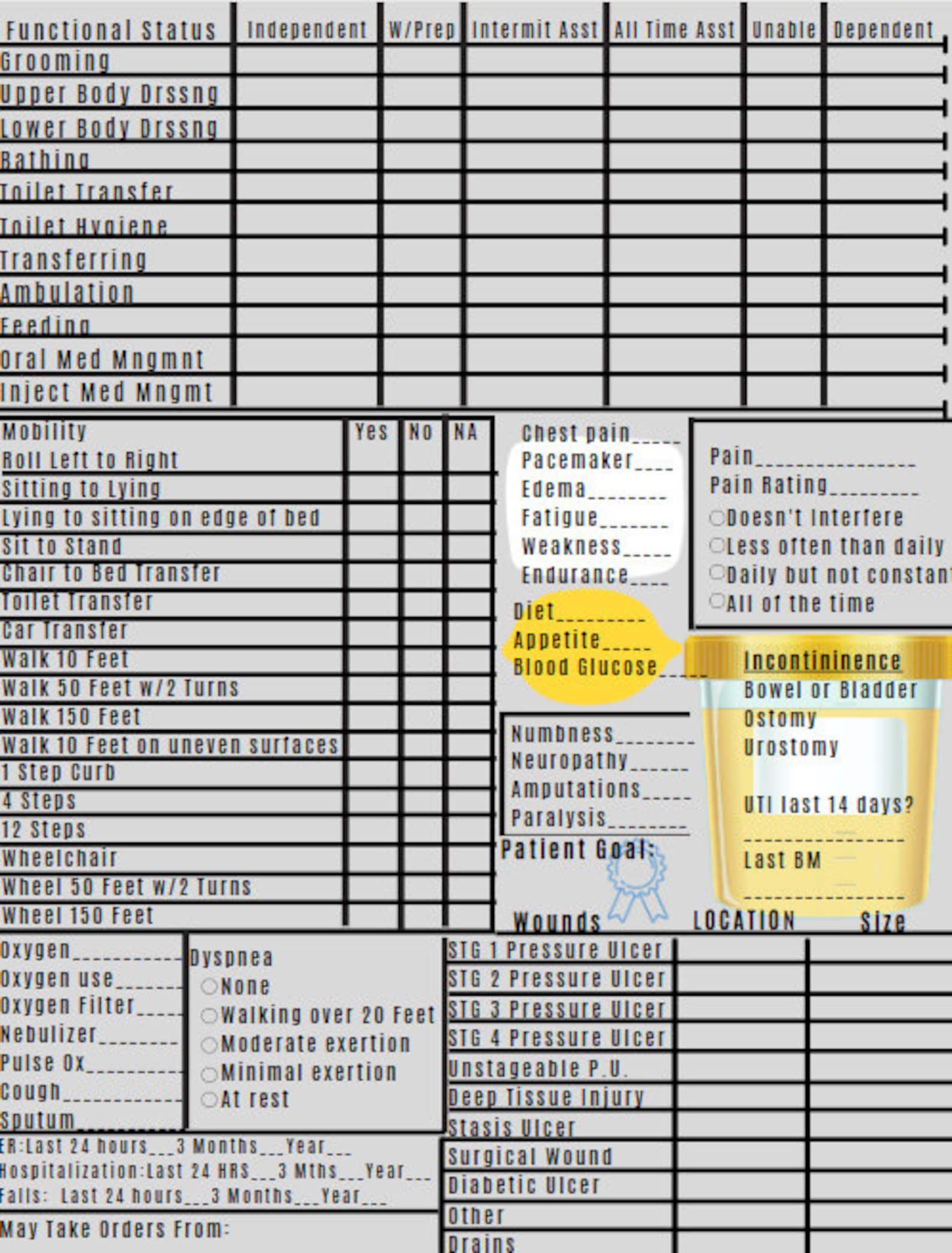 Oasis E Cheat Sheet for Home Health Etsy