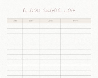 Blood Sugar Log