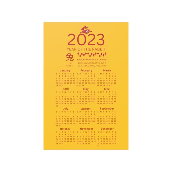 2024 Rabbit Calendar Etsy