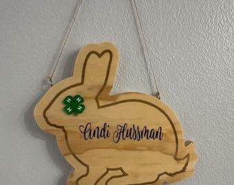 Rabbit Stall Sign - Stall Sign For Bunny - Nameplate - Stall Sign - Custom - Wooden - Engraved - Show - Rodeo-Personalized 4H Sign - Bunnies