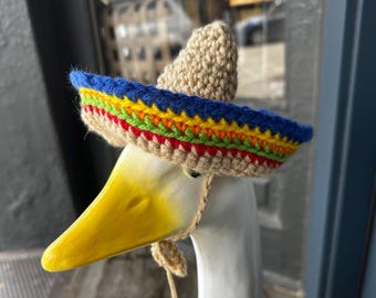 Crochet Porch Goose Sombrero – Handmade Yard Art Clothing