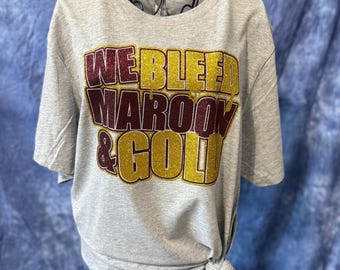 Maroon and Gold School Pride Shirt - Soft Jersey Knit