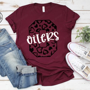 Oilers Shirt - Oilers School Pride - Cheetah Print S- Oilers O Shirt - Team Pride Shirt - T-Shirt - Teacher - Back To School - Spirit Wear