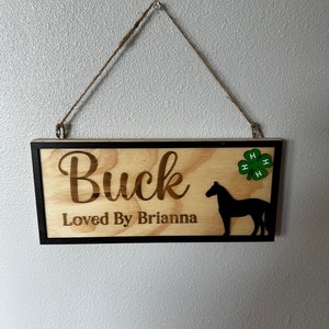 Horse Stall Sign - Stall Sign For Horses - Nameplate - Stall Sign - Custom - Wooden - Engraved - Show - Horse - Rodeo - Personalized Sign
