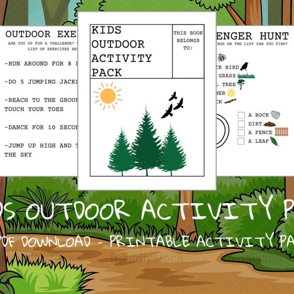 KIDS OUTDOOR ACTIVITIES / Kids Outdoor Activity Pack - Kids Activity Printable - Kids Outdoor Games - Kids Activity Pages