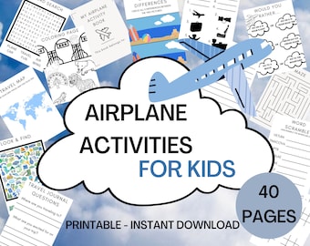 AIRPLANE ACTIVITIES for KIDS - Airplane Activity Book - Printable Airplane Activities