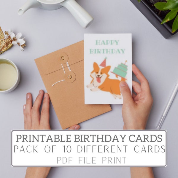 BIRTHDAY CARD PRINTABLE - Printable Birthday Cards - Birthday Card - Birthday Card Set - Printable Cards