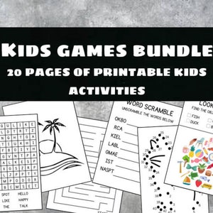 KIDS GAMES PRINTABLE - Kids Activity Printable - Kids Activity Pages - Kids Activity Book - Kids Games