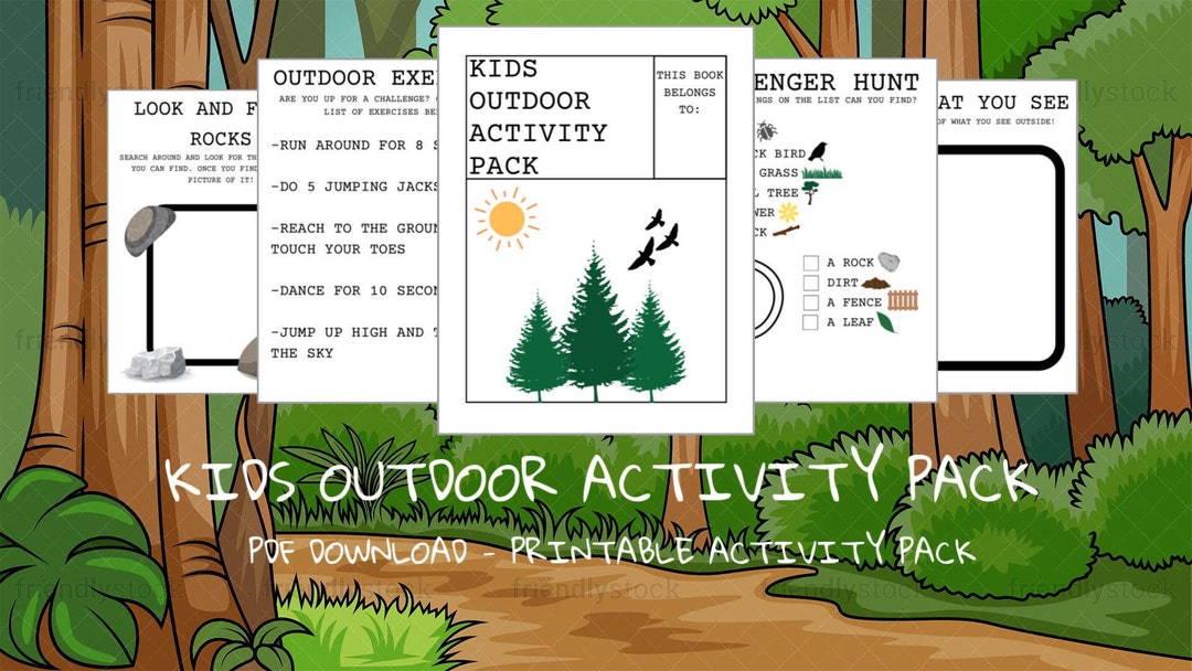 KIDS OUTDOOR ACTIVITIES / Kids Outdoor Activity Pack - Kids Activity Printable - Kids Outdoor ...