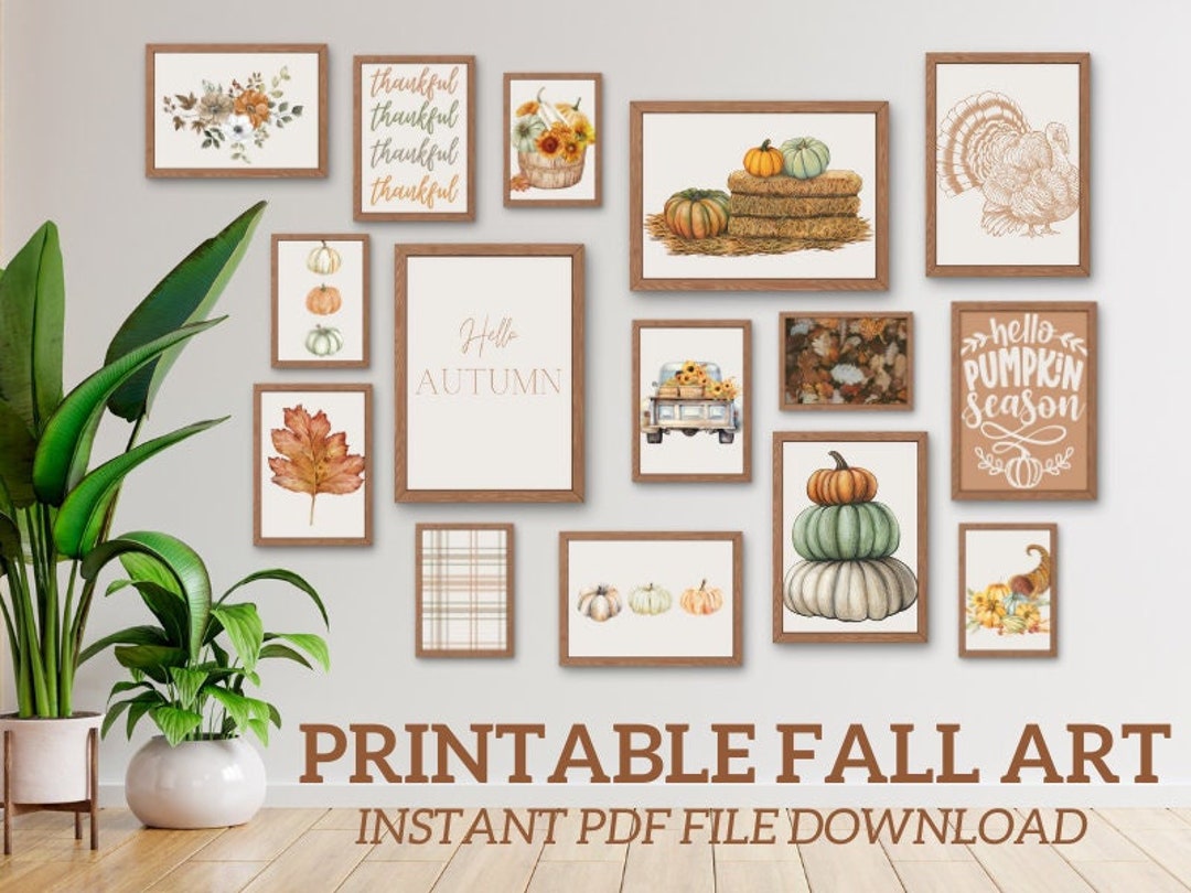 PRINTABLE FALL ART Printable Fall and Thanksgiving Wall Art Printable