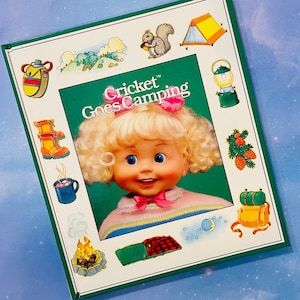 Cricket Goes Camping // Playmates Toys // Cricket Doll // Cricket Book // Interactive // Learning Book // Vintage // Retro Book // 1980s