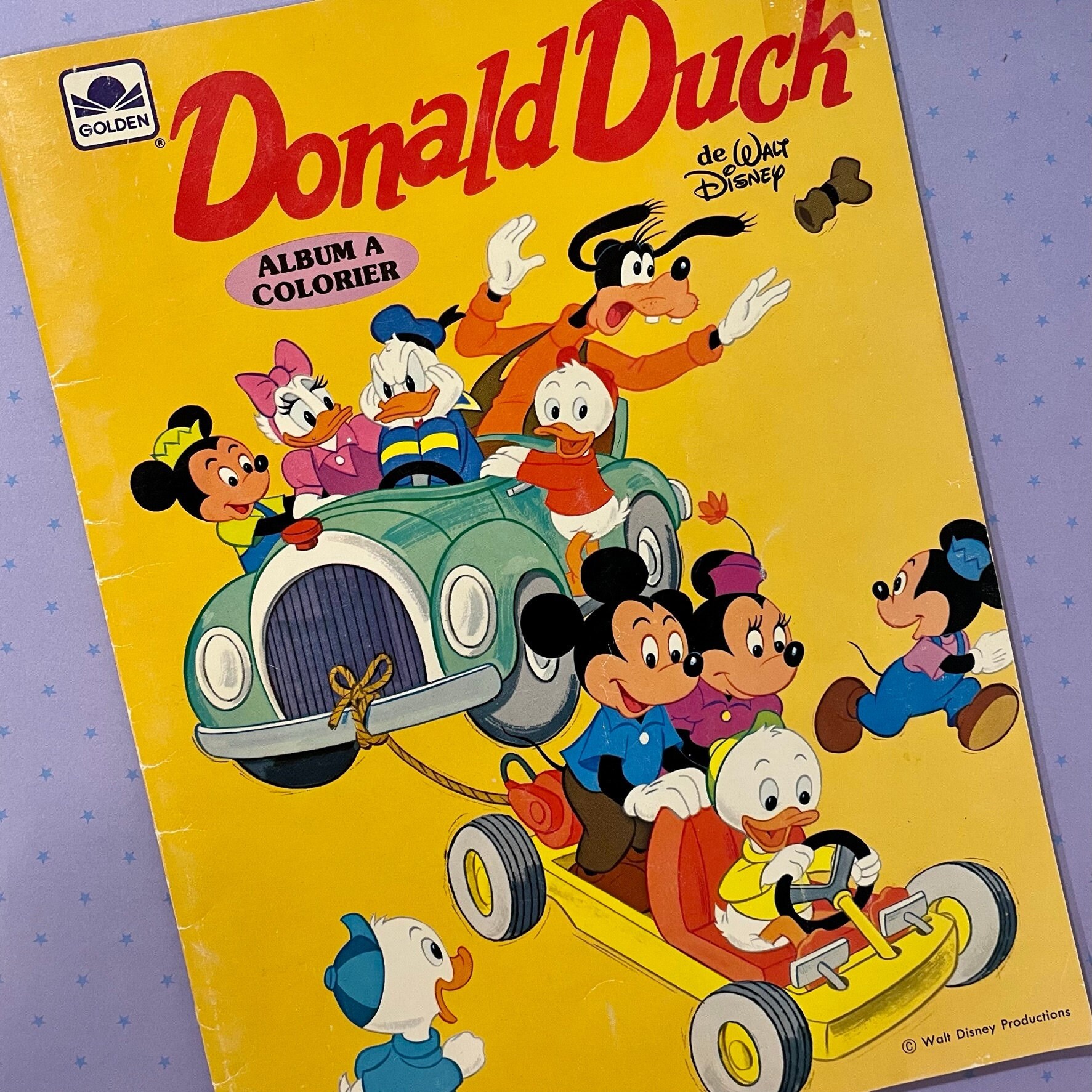 Unused! Donald Duck Colouring Book // French Version // Rare // Vintage 1974 Disney Colouring Activity Book // Mickey Mouse Friends 1970s