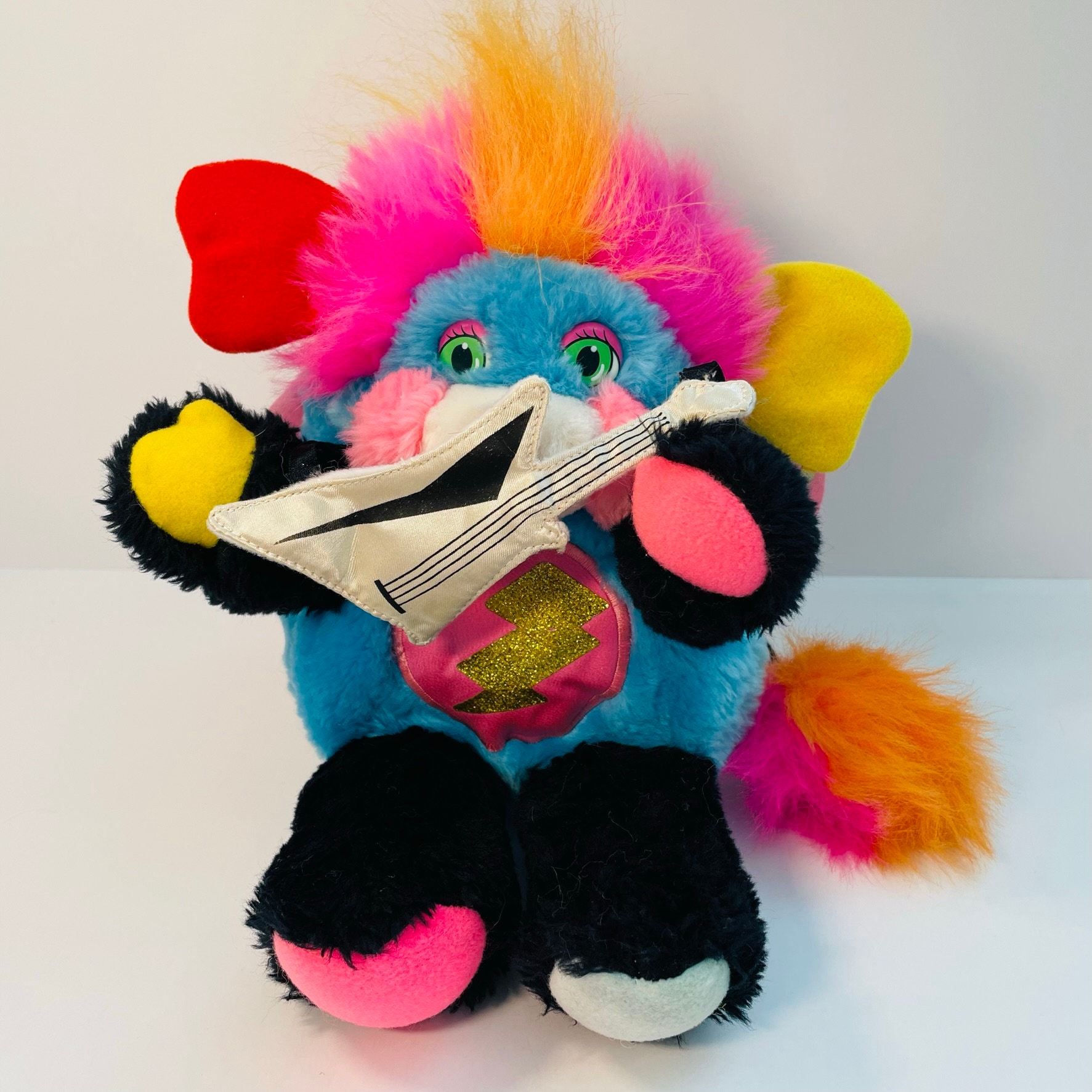 Vintage 80s Popple Rockstar Punk Star w/ Guitar & Cape Punk