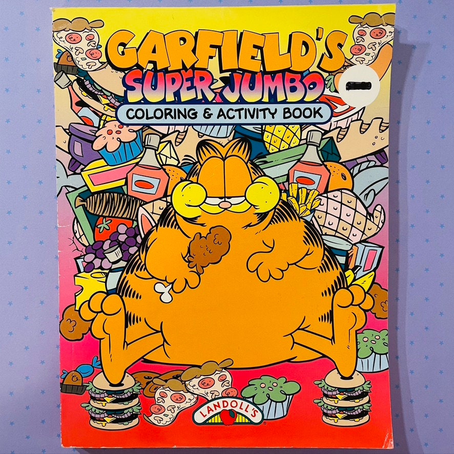 Garfield Giant Paint With Water Coloring Book Cartoon Vintage Book Unused  Not Used 1990 the Pink Room 20-01-08 
