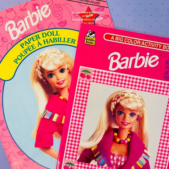 Like New! Vintage Barbie Paper Doll & Barbie Coloring Book Set