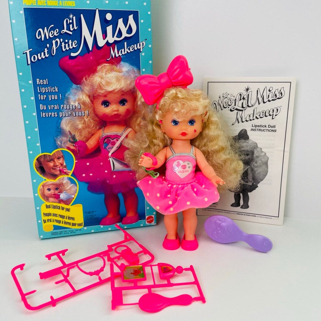 RARE Wee Lil Miss Makeup 1991 Lipstick Doll // Mattel 4052 // Vintage