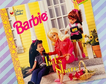 Like New! // Barbie // Let&#39;s Share // Dear Barbie Series // Golden Book // Barbie Book // Retro Kids Book // Vintage // Nostalgic // 1990s