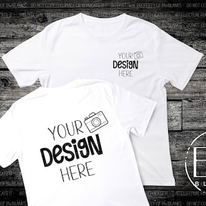 Voorkant achter T-shirtmodel | Digitale download | Wit overhemd Mock Up | Wit T-shirtmodel
