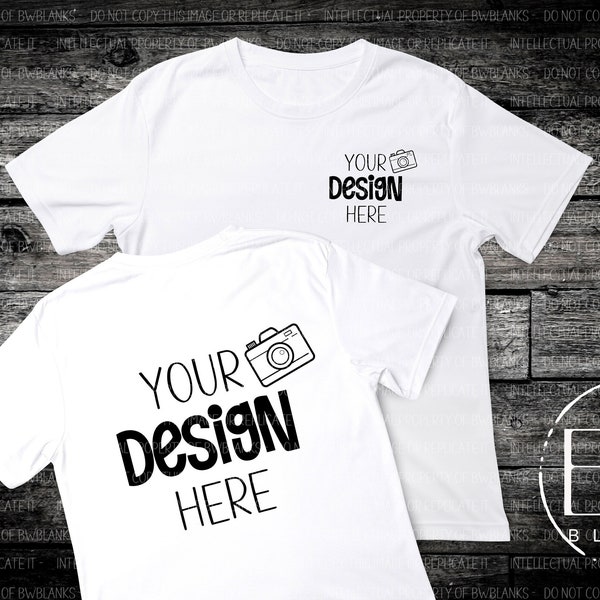 Front Back T-Shirt Mock-Up | Digital Download | White Shirt Mock Up | White T-Shirt Mockup