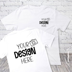 Voorkant achter T-shirtmodel | Digitale download | Wit overhemd Mock Up | Wit T-shirtmodel
