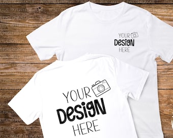 Front Back T-Shirt Mock-Up | Digital Download | White Shirt Mock Up | White T-Shirt Mockup