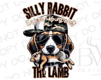 Pâques, c'est l'agneau PNG | Téléchargement numérique | Sublimation de chasse au lapin PNG | Sublimation de beagle | Sublimation de chasse de Pâques png