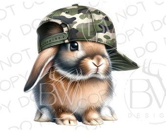 Camo Easter Bunny PNG | Digital Download | Easter Bunny Sublimation PNG | Easter Sublimation PNG | Rabbit Hunter Sublimation | Rabbit png