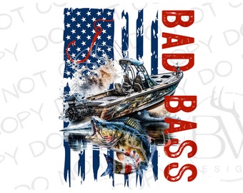 American Bass Fishing PNG | Digital Download | Large Mouth Bass Sublimation PNG | Fishing Sublimation PNG | Bass Fishing png | Fisherman png
